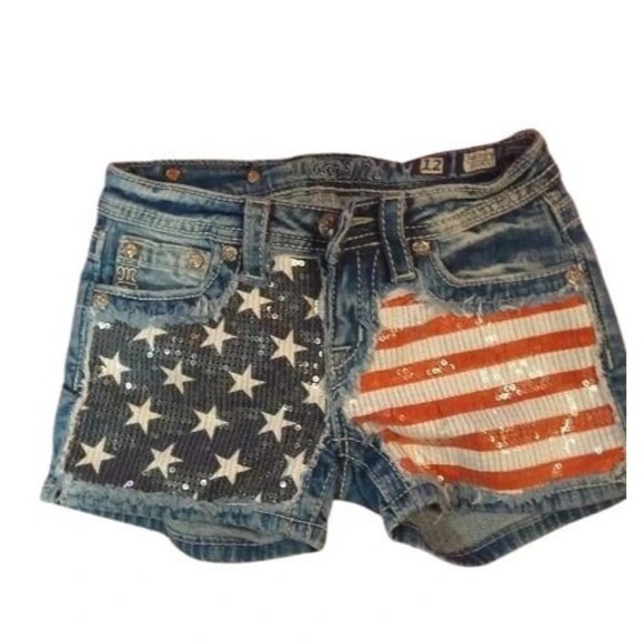Womens Miss Me JK6178H6 Shorts Patriotic Memorial Day Jean Shorts Size 26 - Picture 1 of 12